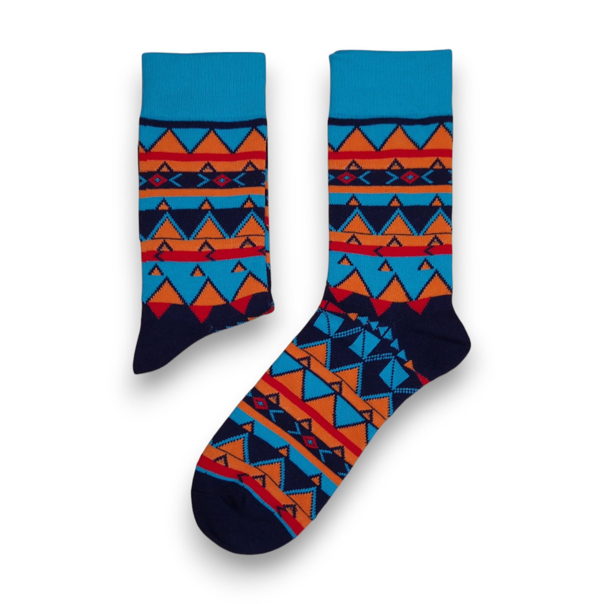 Chaussettes africaines / chaussettes afro / chaussettes kente - Bleu Orange Tribal print