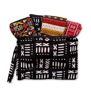 Chaussettes africaines / Ensemble de chaussettes afro BAMABARA en pochette - Lot de 4 paires