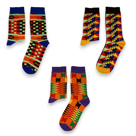 Chaussettes africaines / chaussettes afro - Lot de 3 paires - VENTE