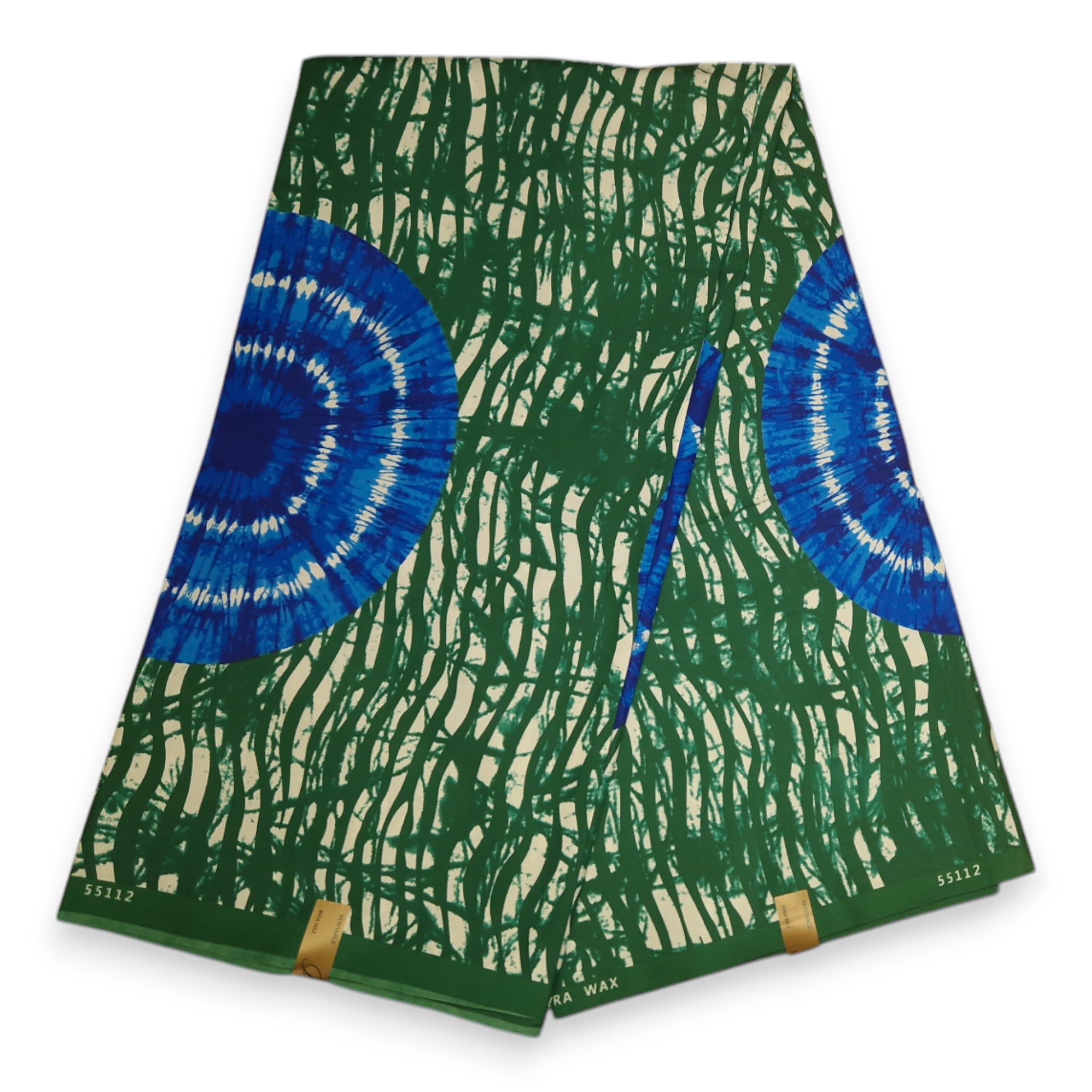 Tissu africain / tissu wax - Vert / Bleu Tie Dye - Polycoton