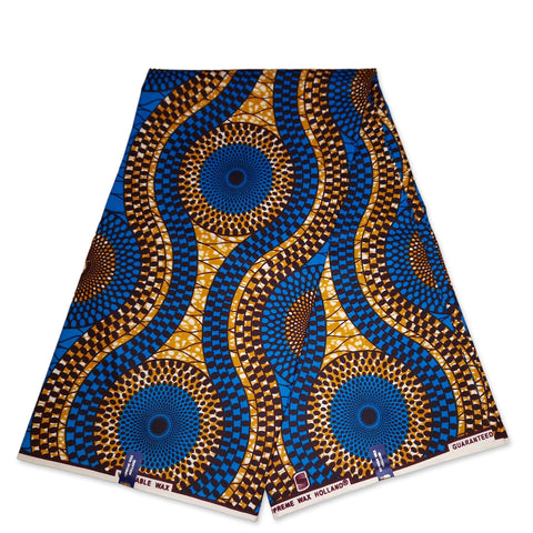 Tissu africain / tissu wax - Bleu dotted patterns