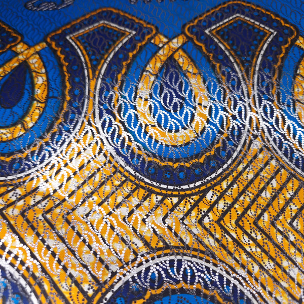 Tissu africain / tissu wax - Osikani - Bleu Argent Effects