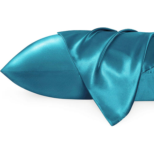 Taie d'oreiller en satin Bleu clair -Turquoise 60 x 70 cm taille standard - Taie d'oreiller en satin soyeux