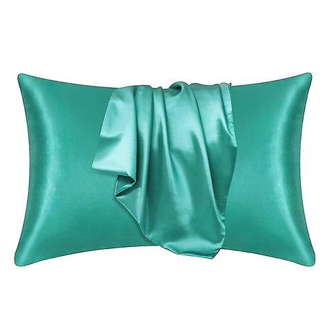 Taie d'oreiller en satin Vert tendre  60 x 70 cm taille standard - Taie d'oreiller en satin soyeux