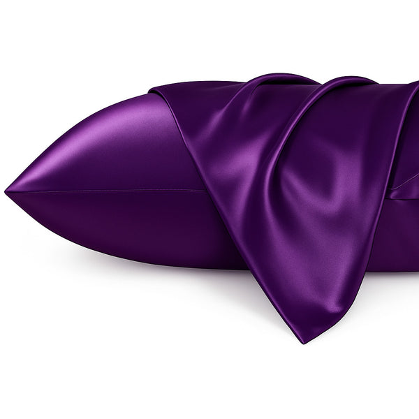 Taie d'oreiller en satin Violet 60 x 70 cm taille standard - Taie d'oreiller en satin soyeux