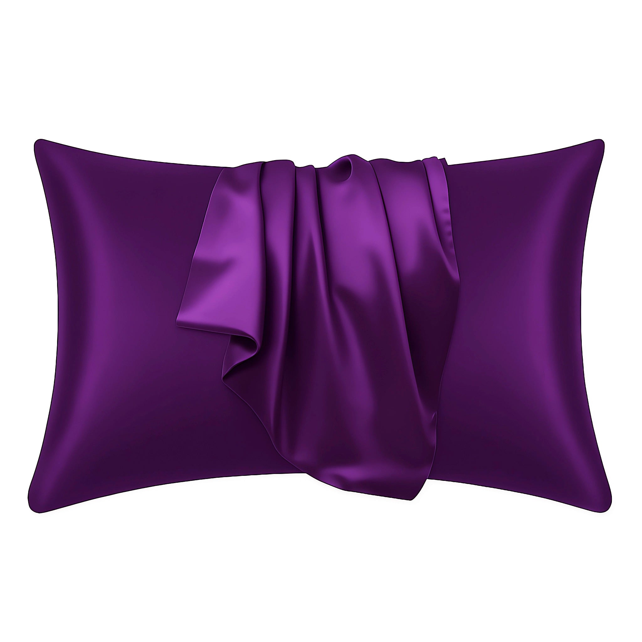 Taie d'oreiller en satin Violet 60 x 70 cm taille standard - Taie d'oreiller en satin soyeux