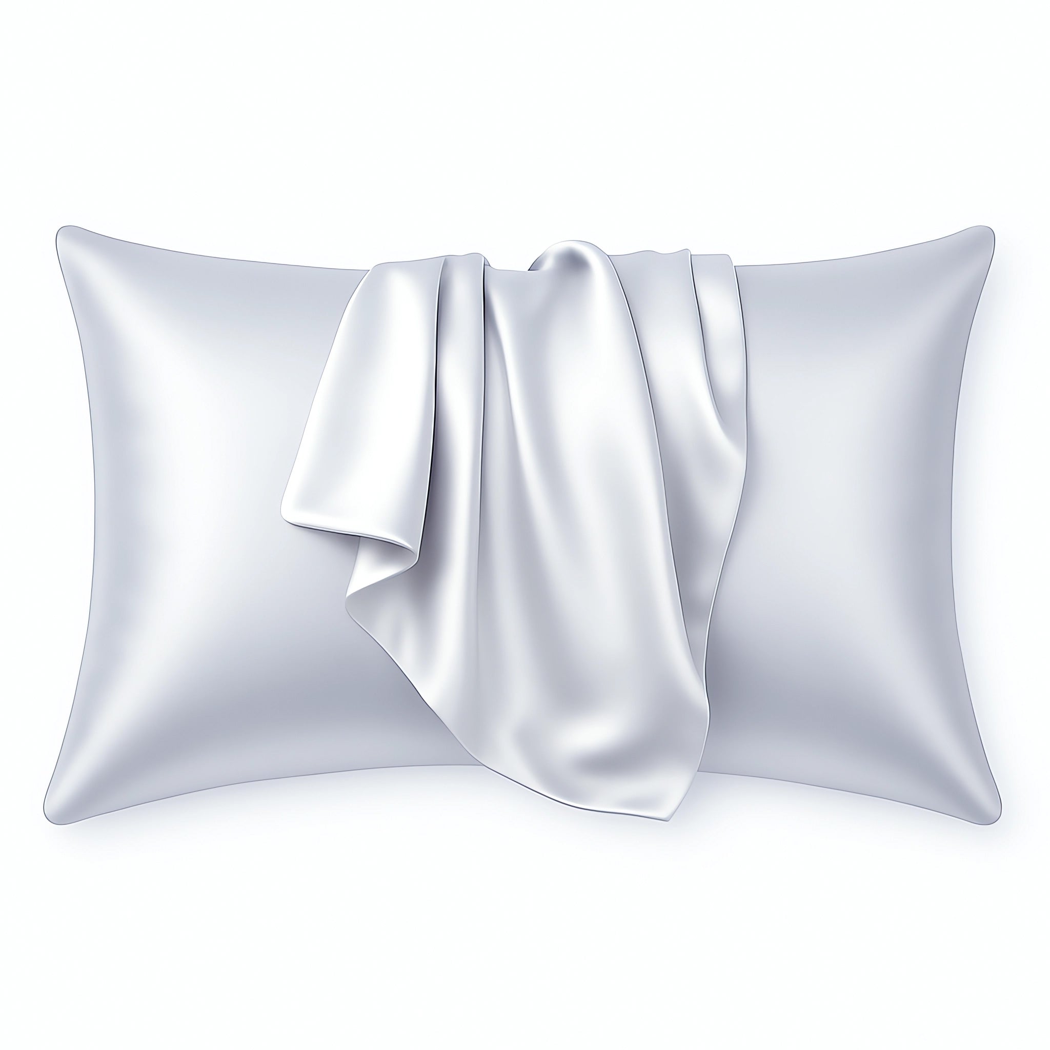 Taie d'oreiller en satin Gris argenté 60 x 70 cm taille standard - Taie d'oreiller en satin soyeux