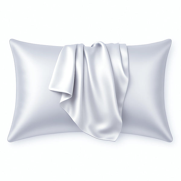 Taie d'oreiller en satin Gris argenté 60 x 70 cm taille standard - Taie d'oreiller en satin soyeux