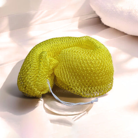 Éponge Africaine / Djampé / Sapo Sponge / filet pour se laver - Jaune