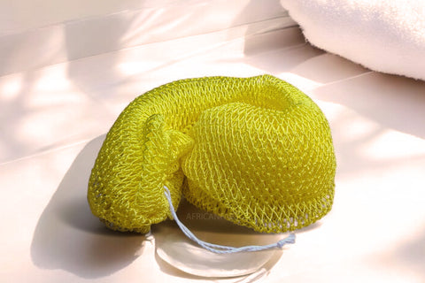 Éponge Africaine / Djampé / Sapo Sponge / filet pour se laver - Jaune