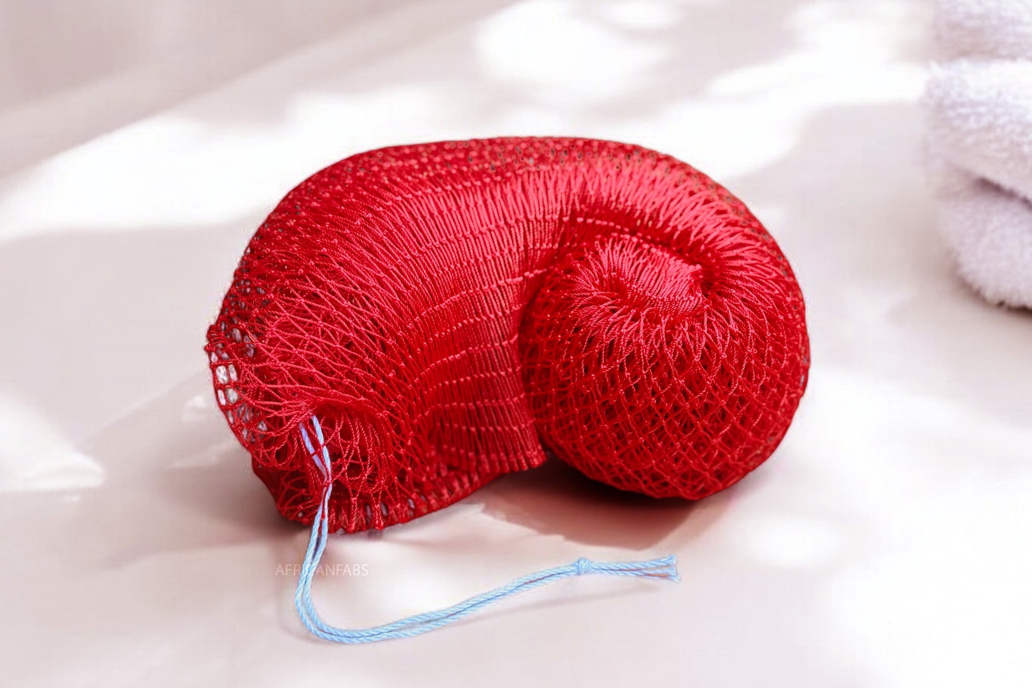 Éponge Africaine / Djampé / Sapo Sponge / filet pour se laver - Rouge