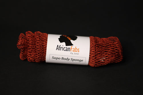 Éponge Africaine / Djampé / Sapo Sponge / filet pour se laver - Taille compacte - Brun cannelle