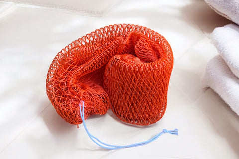 Éponge Africaine / Djampé / Sapo Sponge / filet pour se laver - Orange