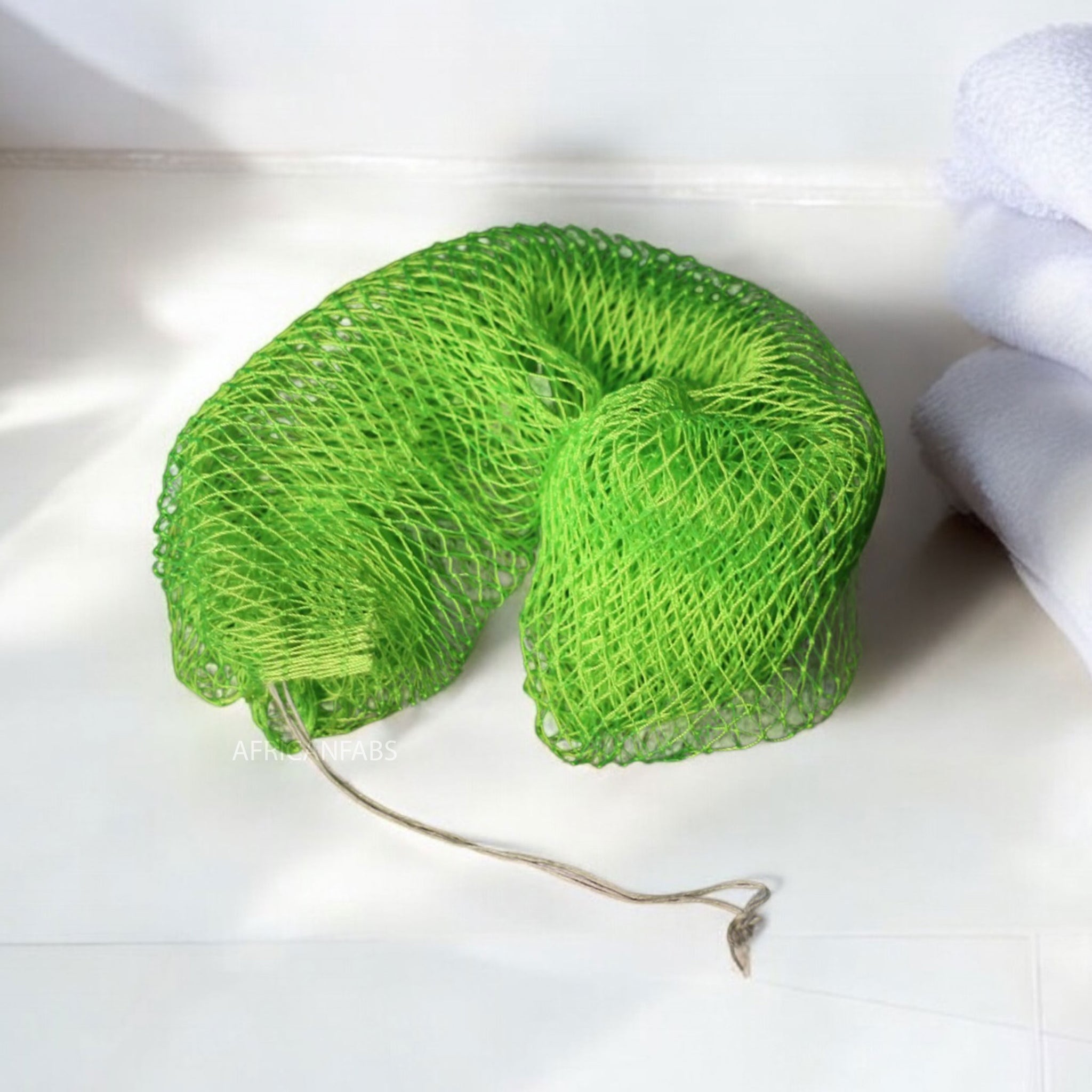 Éponge Africaine / Djampé / Sapo Sponge / filet pour se laver - Vert néon