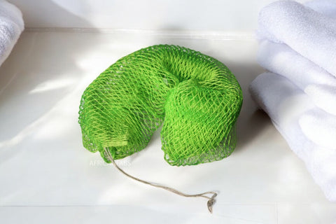 Éponge Africaine / Djampé / Sapo Sponge / filet pour se laver - Vert néon