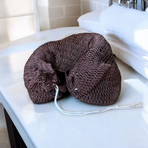 Éponge Africaine / Djampé / Sapo Sponge / filet pour se laver - Marron