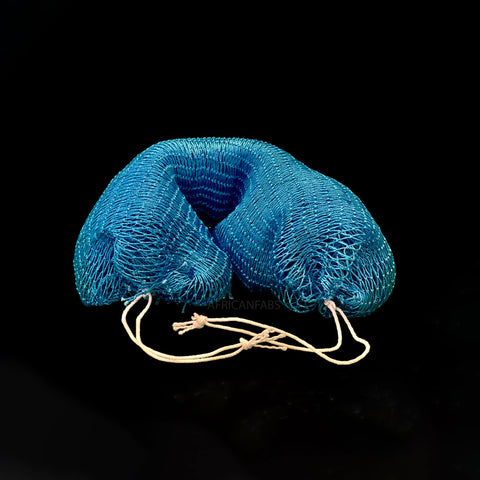 Éponge Africaine / Djampé / Sapo Sponge / filet pour se laver - Bleu clair