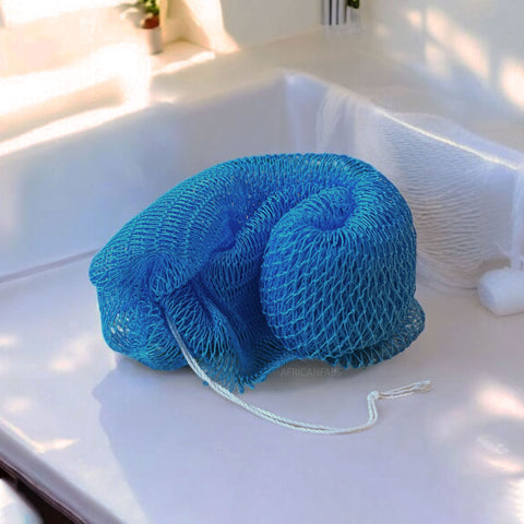 Éponge Africaine / Djampé / Sapo Sponge / filet pour se laver - Bleu clair
