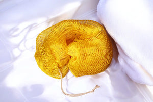 Éponge Africaine / Djampé / Sapo Sponge / filet pour se laver - Honey Jaune