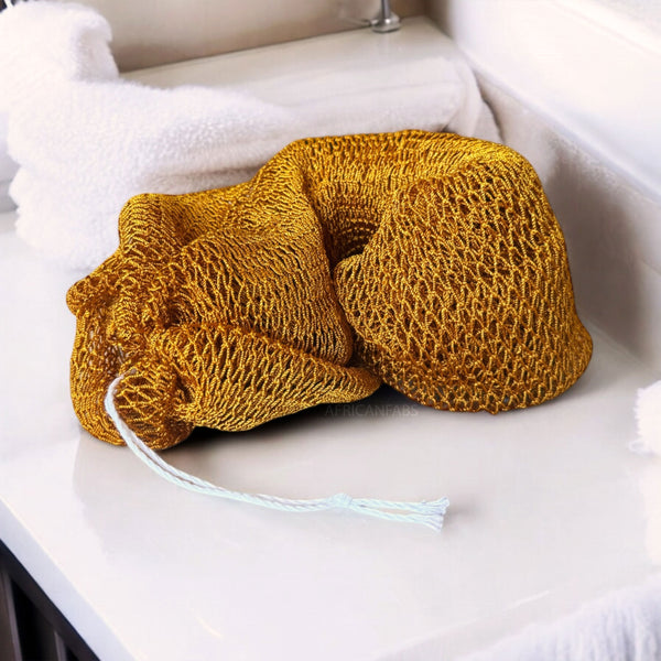 Éponge Africaine / Djampé / Sapo Sponge / filet pour se laver - Moutarde