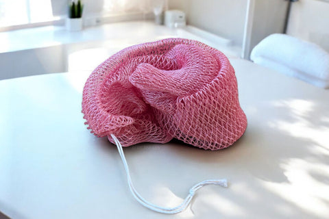 Éponge Africaine / Djampé / Sapo Sponge / filet pour se laver - Rose pastel