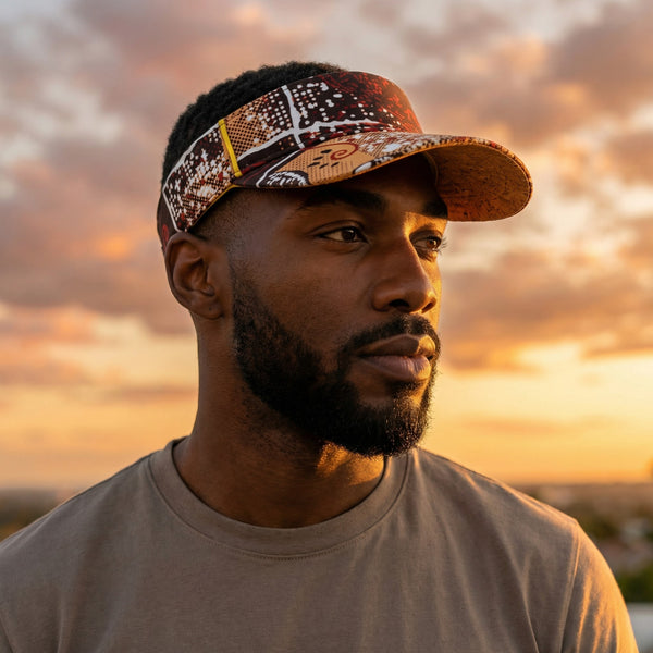 Casquettes pare-soleil à imprimé africain - Marron