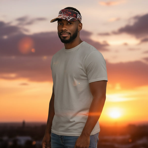 Casquettes pare-soleil à imprimé africain - Marron