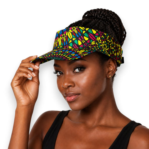 Casquettes pare-soleil à imprimé africain - Multicolore Sunburst