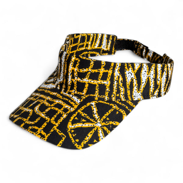 Casquettes pare-soleil à imprimé africain - Noir Jaune Ndop Cameroun