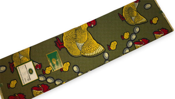 Tissu VLISCO Wax Hollandais - Jaune Rouge Happy family VL0H628