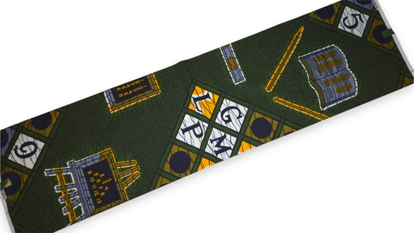 Tissu VLISCO Wax Hollandais - Vert ABC VL00017