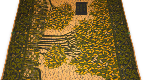 Tissu VLISCO Wax Hollandais - Vert Jaune Fallen tree VL00562 Limited Edition