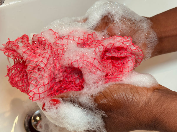 Éponge Africaine / Djampé / Sapo Sponge / filet pour se laver - Rose