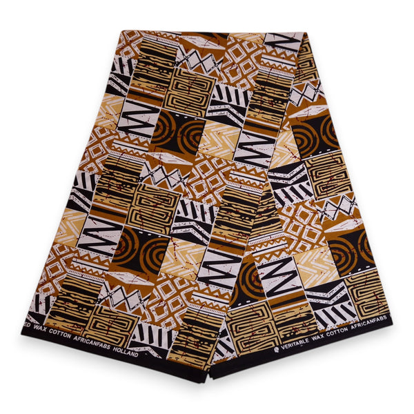 Casquettes pare-soleil à imprimé africain - Couleur sable Bogolan Mosaic