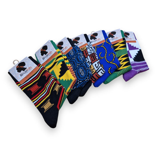 Chaussettes africaines / Chaussettes afro / Chaussettes bogolan - Rouge foncé