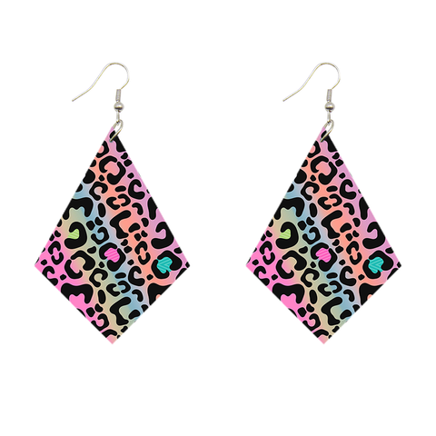 Boucles d'oreilles africaines en forme de losange - Zebra