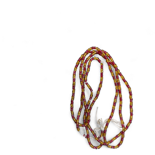 (Important : veuillez lire) Baya Bijoux / Bine Bine / Waist Beads / Perles De Taille africaine - Rouge / Or (non élastique) 