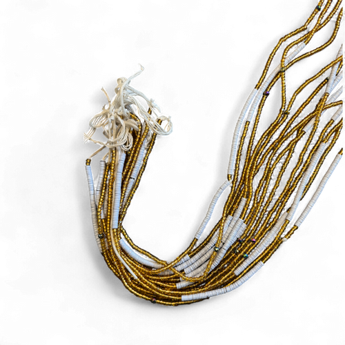 (Important : veuillez lire) Baya Bijoux / Bine Bine / Waist Beads / Perles De Taille africaine - Blanc X (non élastique) 