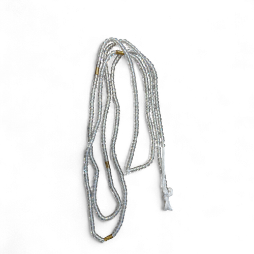 (Important : veuillez lire) Baya Bijoux / Bine Bine / Waist Beads / Perles De Taille africaine - Blanc (non élastique) 