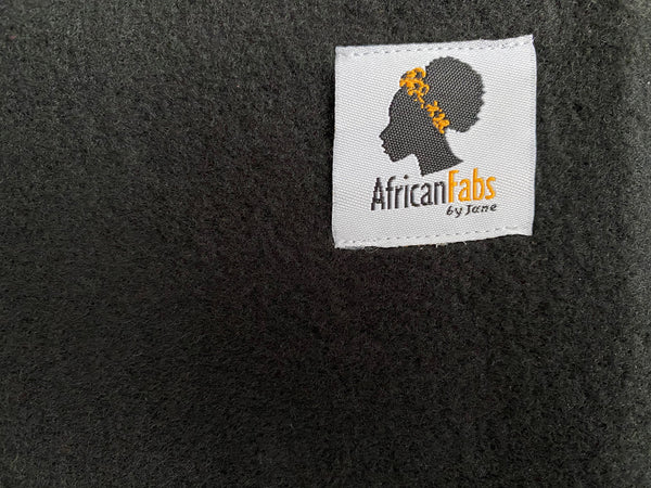 Écharpe d'hiver imprimée africaine pour homme - Tissu de boue noir / bogolan