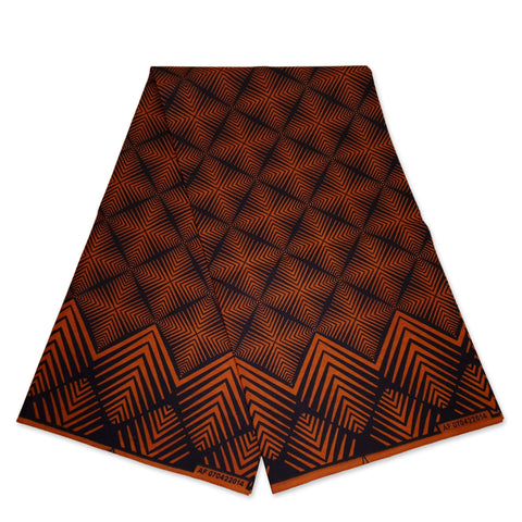 Brun-Orange fade effect - Tissu africain / tissu wax - 100% coton