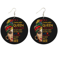 *mois d'anniversaire* queen (12 mois différents) | Boucles d'oreilles africaines