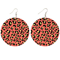Leopard print saumon - Boucles d'oreilles africaines
