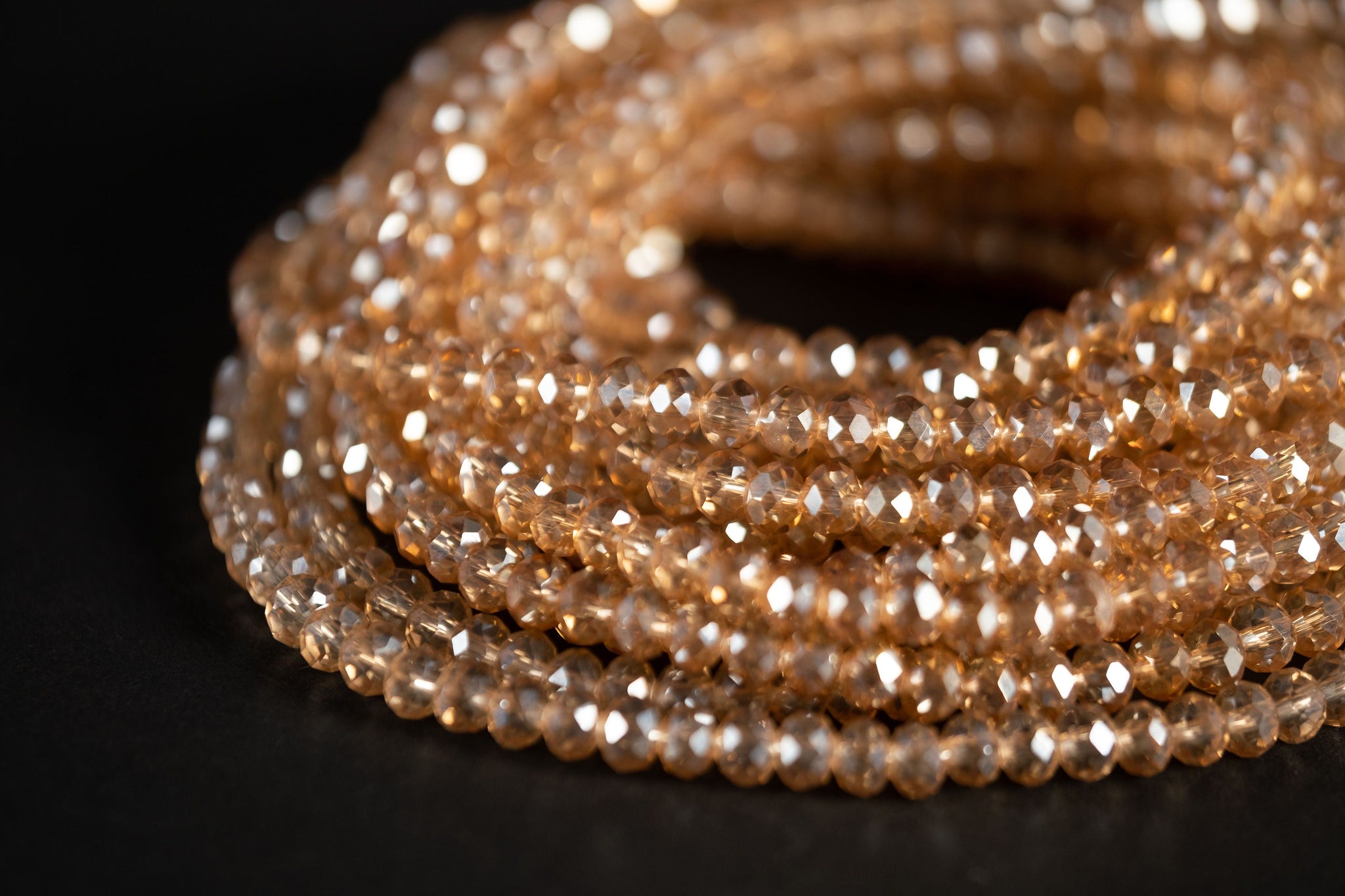 Waist Beads / Chaine de taille africaine - IVIE- Cristal doré (élastique)