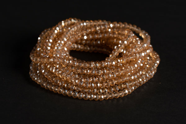 Waist Beads / Chaine de taille africaine - IVIE- Cristal doré (élastique)