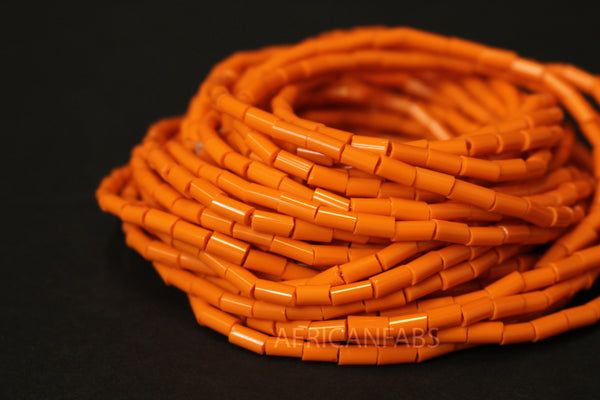 Waist Beads / Chaine de taille africaine - EDO- Orange (élastique)