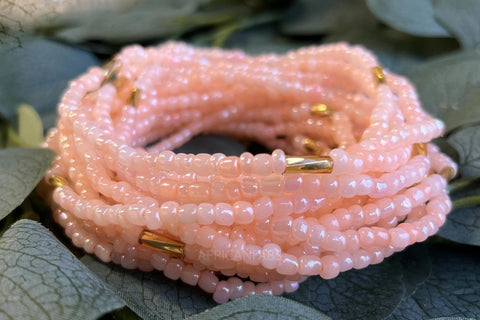 Waist Beads / Chaine de taille africaine - IYE - Pêche claire (élastique)