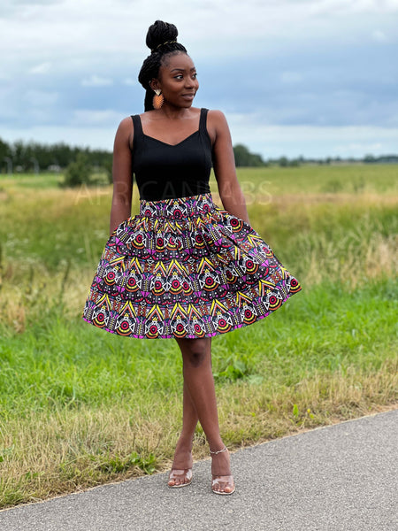 Mini-jupe à imprimé africain - Multicolor tribal