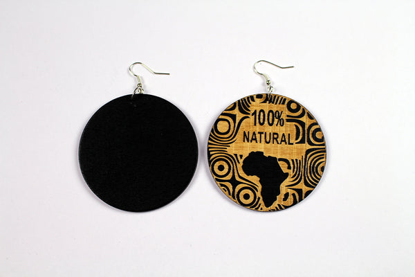 Boucles d'oreilles africaines | wood & Black 100% natural