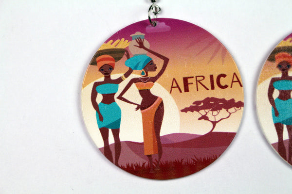 Grandes boucles d'oreilles africaines Ethnic drop | Deux Dames africaines